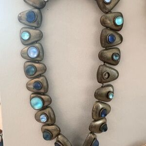 Vintage Blue Stone Statement Necklace